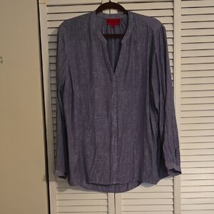 Jennifer Lopez Lavender V-Neck Blouse